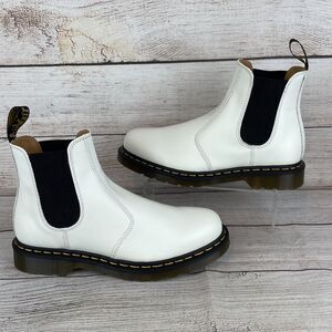 Dr. Martens 2976 Quad Womens Sz 11 Chelsea Boots White Leather Slip On